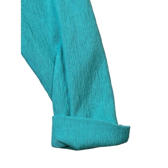 VTG NWOT Allison Daley Women’s Open Front Blazer Turquoise Jacket Size 8 Petite - Picture 2 of 7